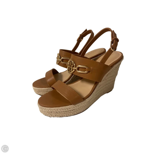 Sandals Heels Wedge By Tommy Hilfiger In Brown, Size: 9