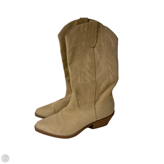 Boots Ankle Heels By Clothes Mentor In Tan, Size: 6