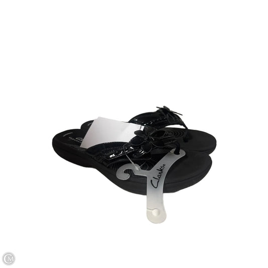 Sandals Flip Flops By Clarks In Black, Size: 7