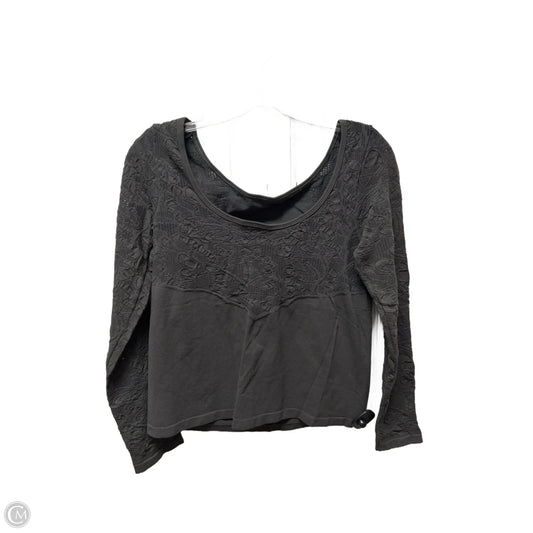 Top Long Sleeve By Anthropologie In Grey, Size: L