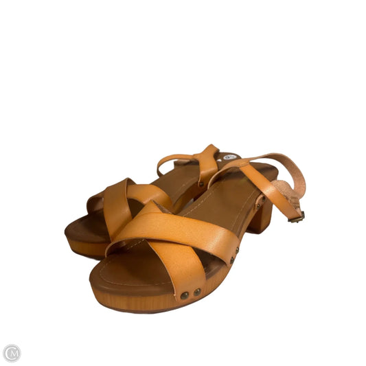 Sandals Heels Block By Cushionaire In Yellow, Size: 9.5