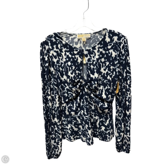 Top Long Sleeve By Michael By Michael Kors In Blue & White, Size: M