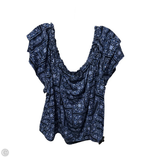 Top Short Sleeve By Lane Bryant In Blue, Size: 3x