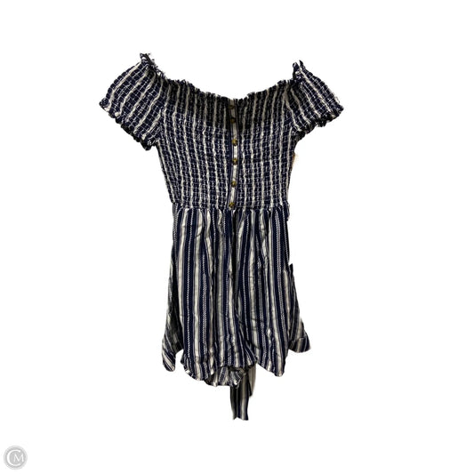 Romper By Clothes Mentor In Blue & White, Size: Lp