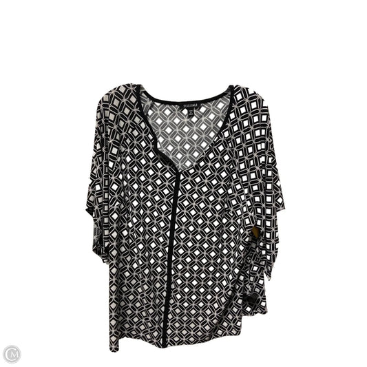Top Short Sleeve By Roz And Ali In Black & White, Size: 1x