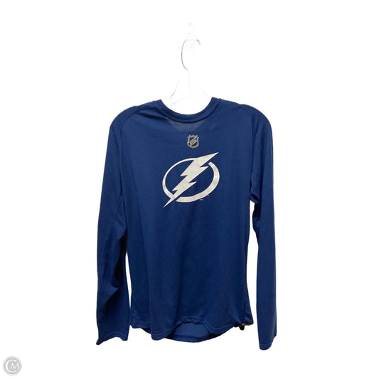 Athletic Top Long Sleeve Crewneck By Adidas In Blue, Size: M