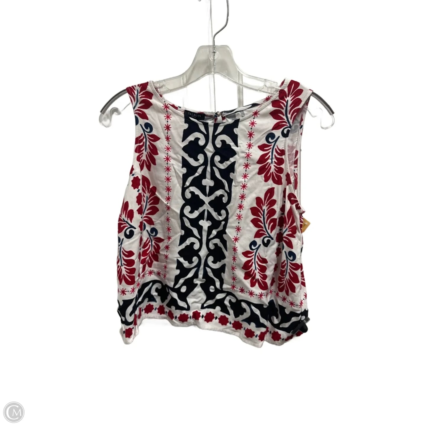 Top Sleeveless Basic By Talbots In Blue & Red & White, Size: Sp