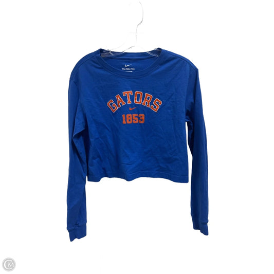 Athletic Top Long Sleeve Crewneck By Nike In Blue, Size: Xs