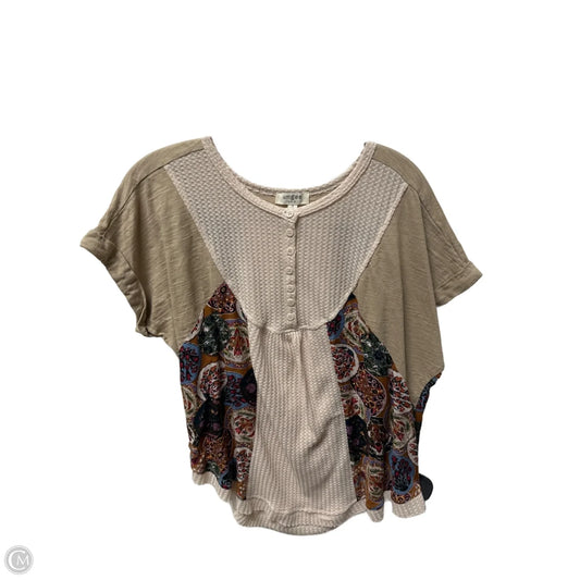 Top Short Sleeve By Umgee In Beige, Size: S
