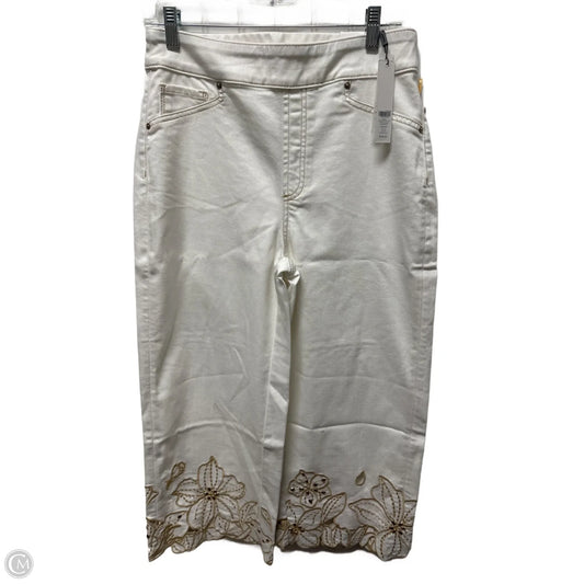 Jeans Cropped By Chicos In White Denim, Size: 6