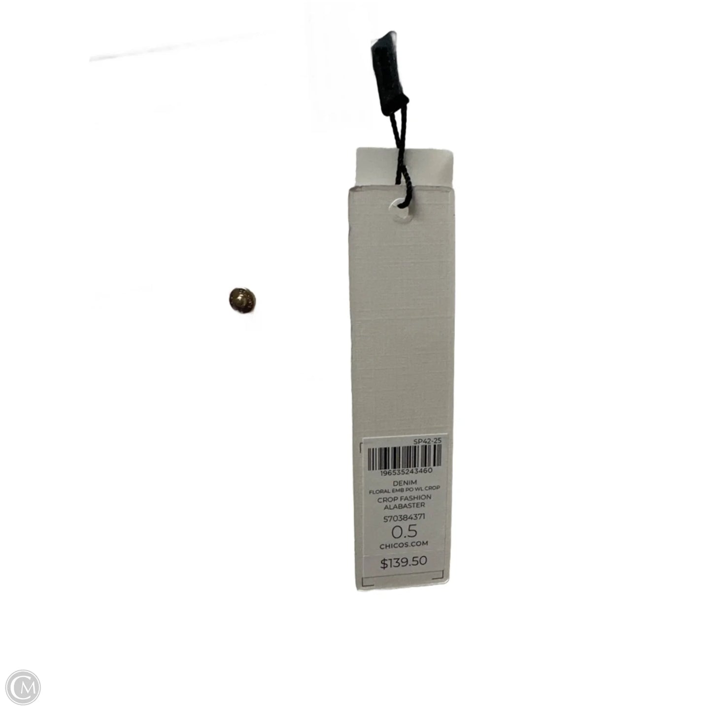 Jeans Cropped By Chicos In White Denim, Size: 6