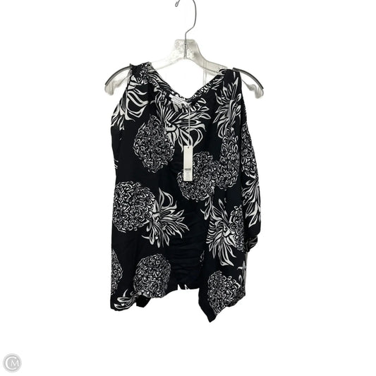 Top Short Sleeve By Chicos In Blue & White, Size: M