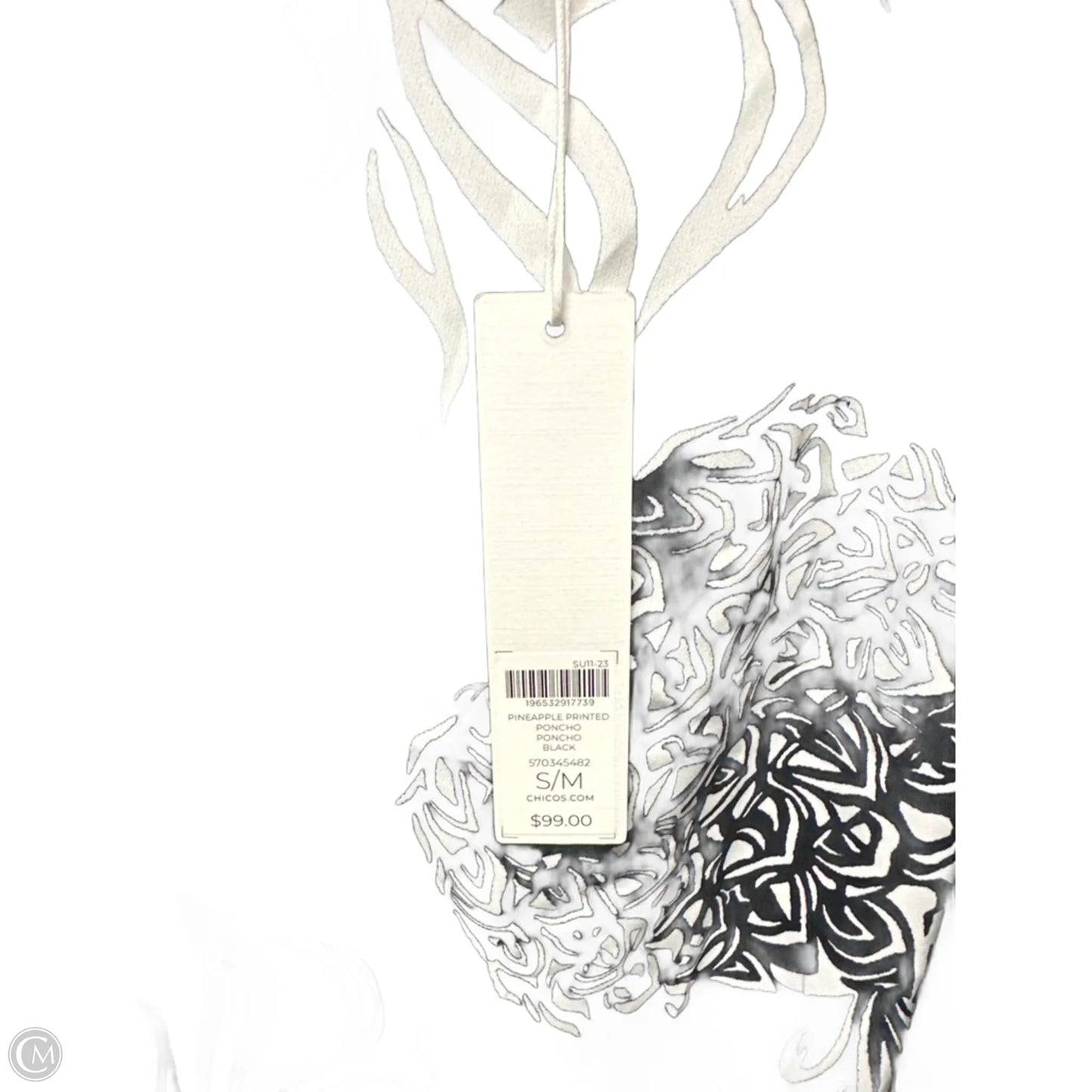 Top Short Sleeve By Chicos In Blue & White, Size: M