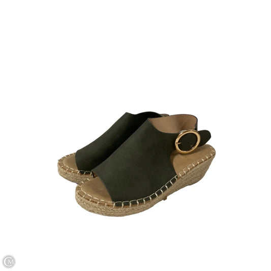 Sandals Heels Wedge By Catherines In Green, Size: 8