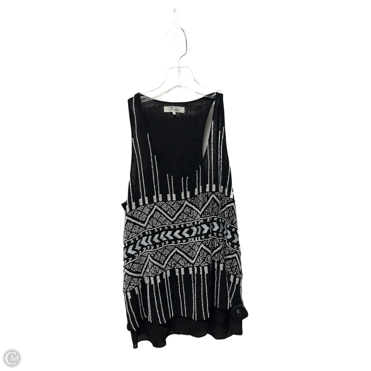 Top Sleeveless By Parker In Black & White, Size: M