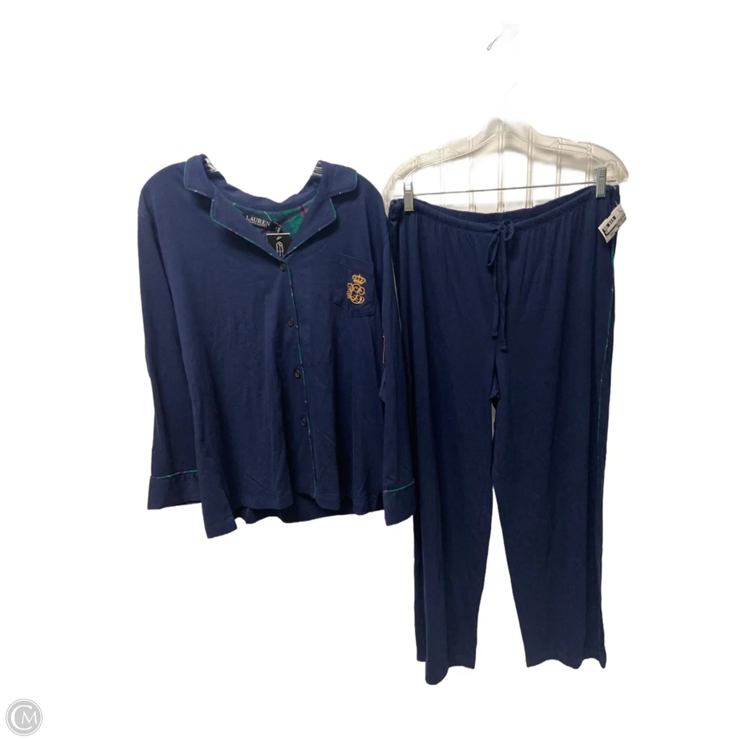 Pajamas 2pc By Ralph Lauren In Navy, Size: L