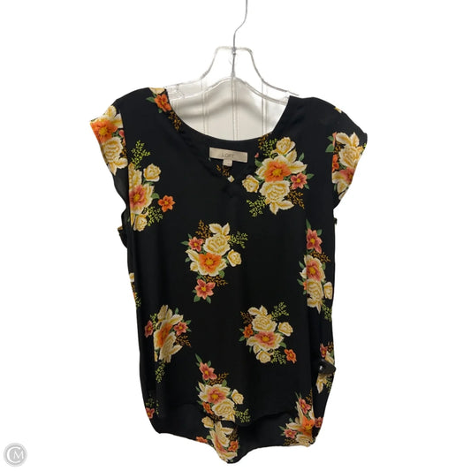 Top Sleeveless By Loft In Floral Print, Size: M