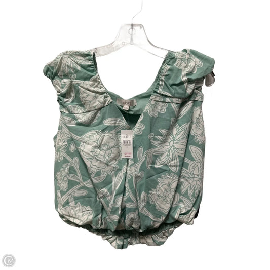 Top Sleeveless By Loft In Green, Size: M