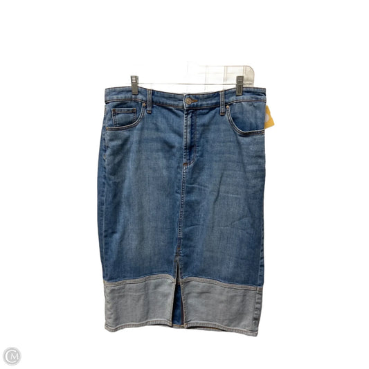 Skirt Midi By Chicos In Blue Denim, Size: 14