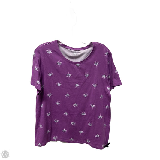 Top Short Sleeve Basic By Ann Taylor In Purple, Size: Xl
