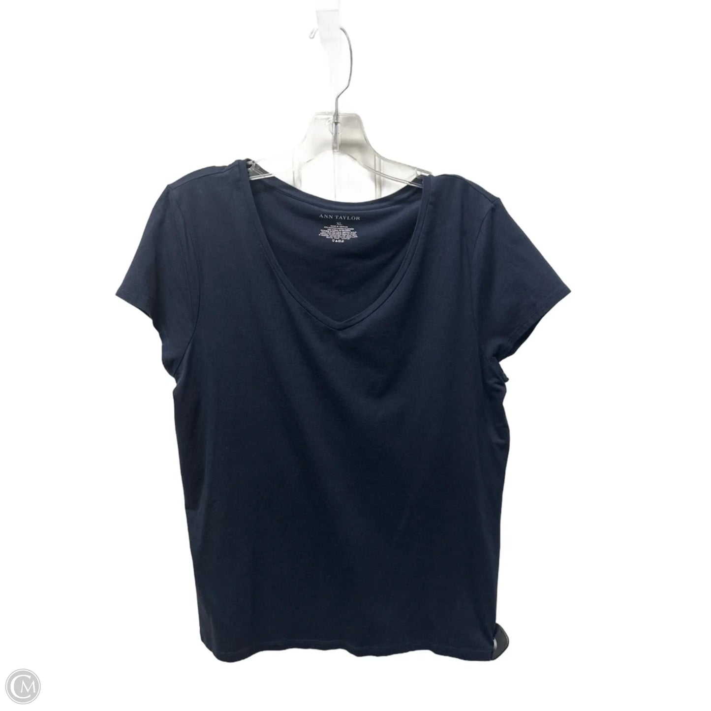 Top Short Sleeve Basic By Ann Taylor In Navy, Size: Xl