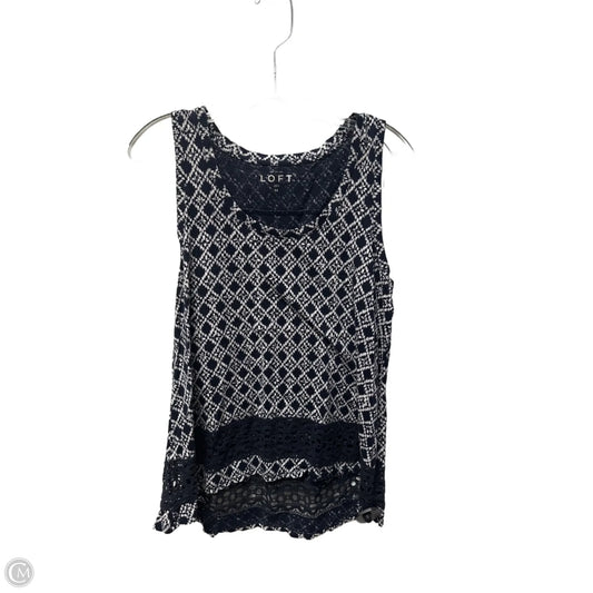 Top Sleeveless Basic By Loft In Blue & White, Size: M