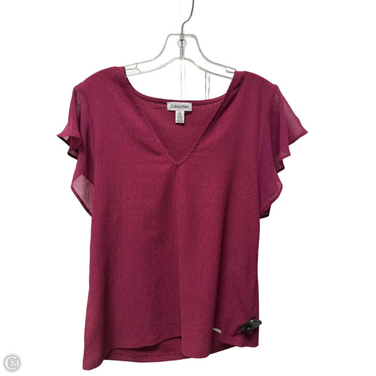 Top Short Sleeve By Calvin Klein In Purple, Size: Sp