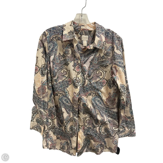 Top Long Sleeve By Chicos In Beige, Size: S