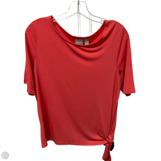 Top Short Sleeve By Chicos In Coral, Size: M