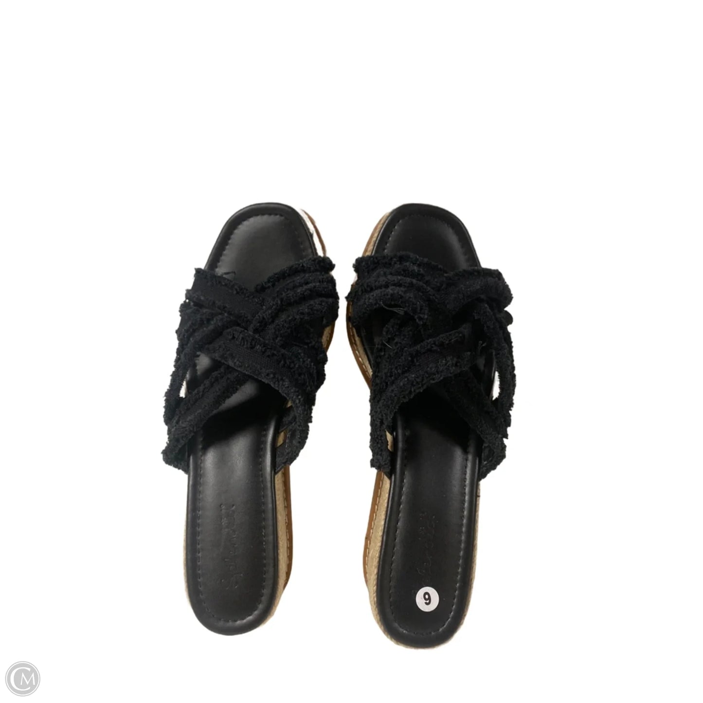 Sandals Heels Wedge By Splendid In Black, Size: 9