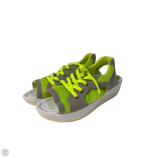 Sandals Heels Wedge By Clothes Mentor In Green, Size: 7.5