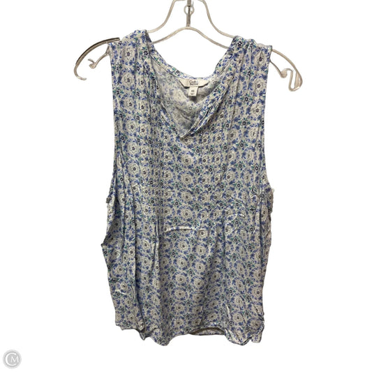 Top Sleeveless Basic By Crown And Ivy In Blue & White, Size: 1x