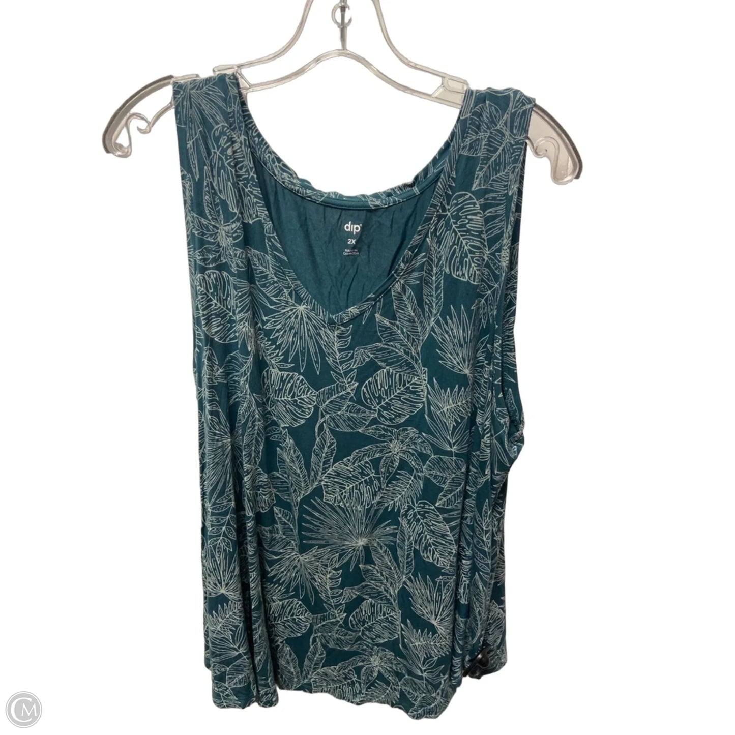 Top Sleeveless Basic By Clothes Mentor In Teal, Size: 2x