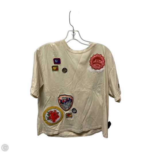 Top Short Sleeve By Zara In Cream, Size: M