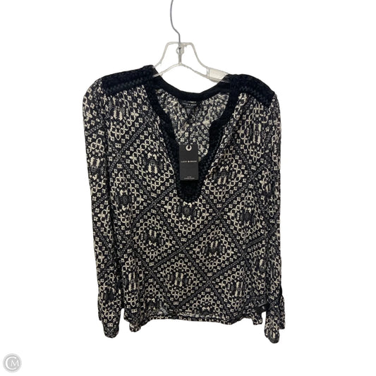 Top Long Sleeve By Lucky Brand In Black & White, Size: M
