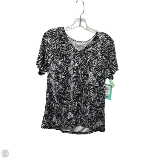 Athletic Top Short Sleeve By Reel Legends In Black & White, Size: L