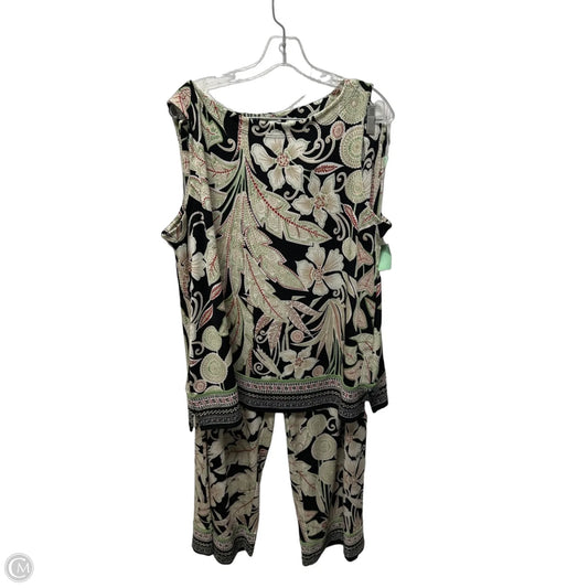 Pants Set 2pc By Chicos In Black & Green, Size: 14