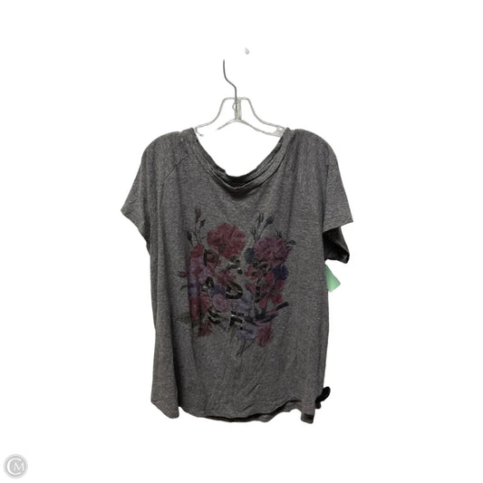 Top Short Sleeve By Lucky Brand In Grey, Size: 2x