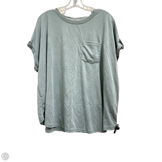 Top Short Sleeve Basic By Cable And Gauge In Blue, Size: 1x