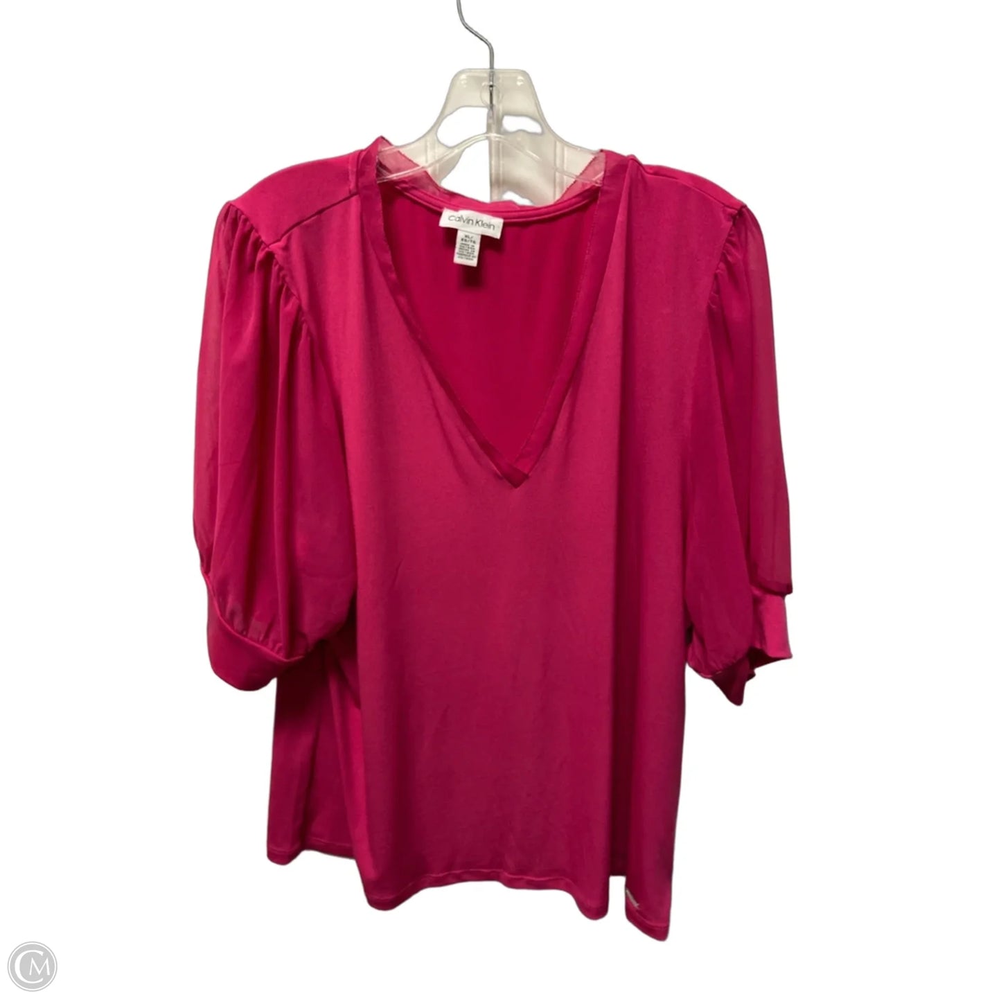 Top Short Sleeve By Calvin Klein In Pink, Size: Xl