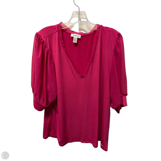 Top Short Sleeve By Calvin Klein In Pink, Size: Xl