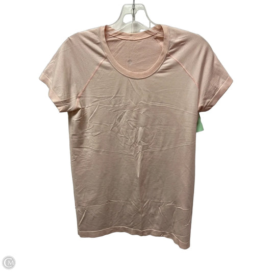 Athletic Top Short Sleeve By Lululemon In Pink, Size: M