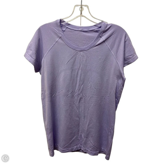 Athletic Top Short Sleeve By Lululemon In Purple, Size: M