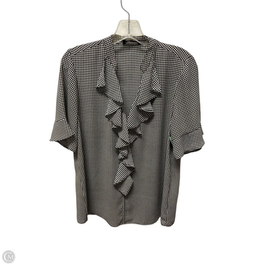 Top Short Sleeve Designer By Karl Lagerfeld In Black & White, Size: M