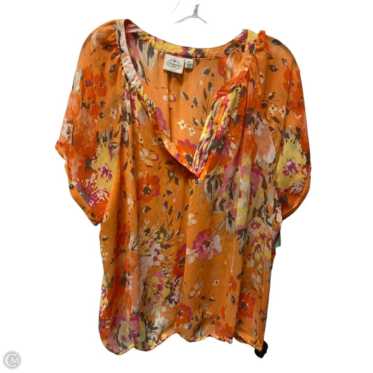 Top Short Sleeve By St Johns Bay In Orange, Size: 3x