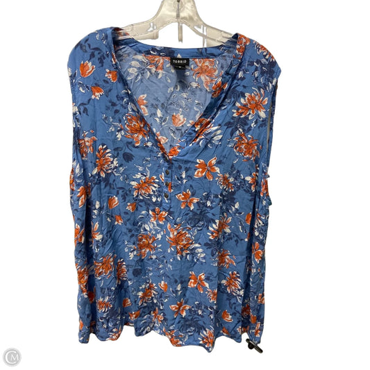 Top Sleeveless Basic By Torrid In Blue & Orange, Size: 3x