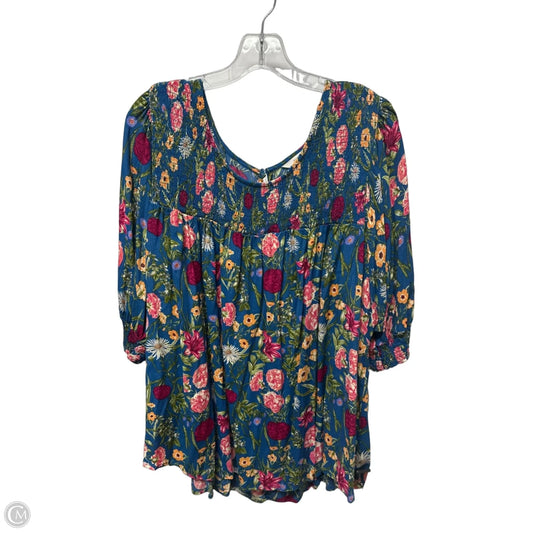 Top Short Sleeve By Terra & Sky In Floral Print, Size: 4x