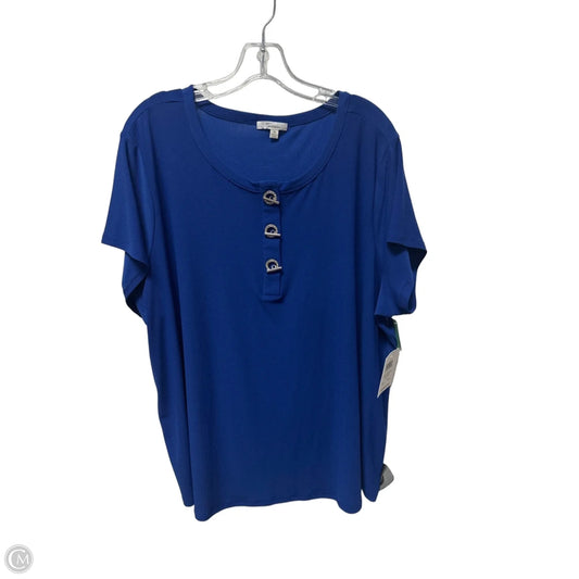 Top Short Sleeve By 89th And Madison In Blue, Size: 3x