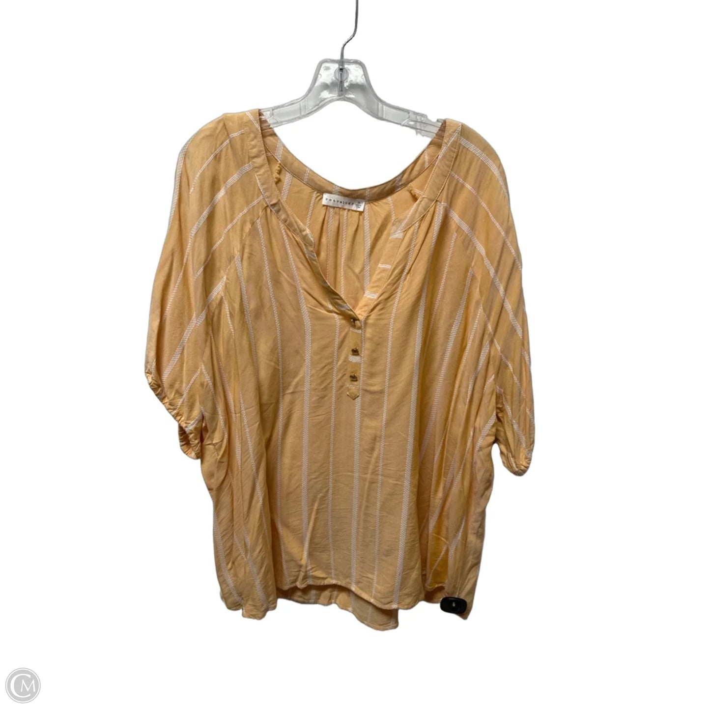 Top Short Sleeve By Retrology In Orange, Size: 3x