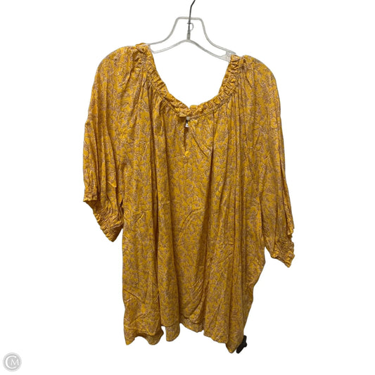 Top Short Sleeve By Old Navy In Yellow, Size: 4x